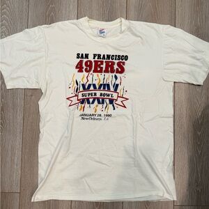 Vintage San Francisco 49ers Super Bowl T-Shirt - Cream